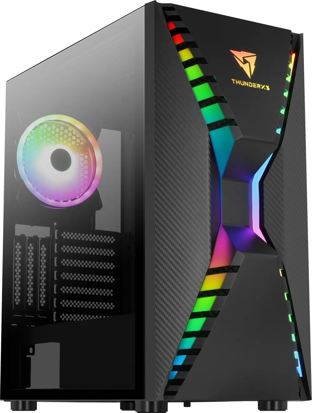 Aerocool ThunderX3 CRONUSBK ARGB gehärtetes Glas USB 3.0