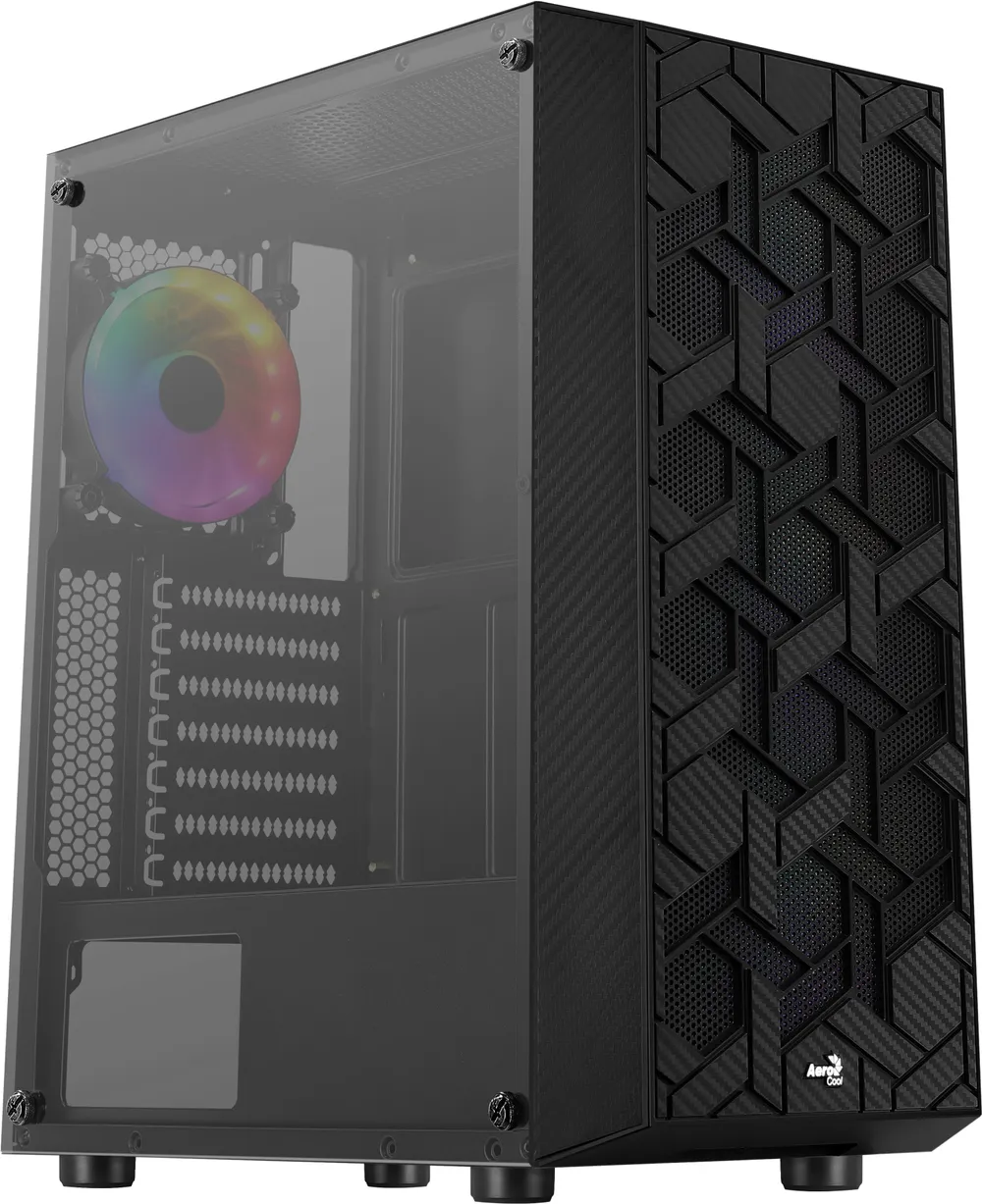 Aerocool Hive FRGB Tempered Glass USB 3.0 Schwarz