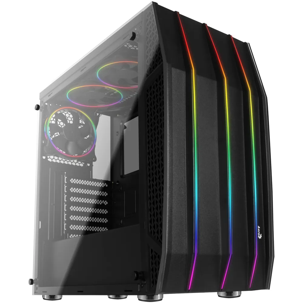 Aerocool Klaw RGB Tempered Glass USB 3.0 Schwarz