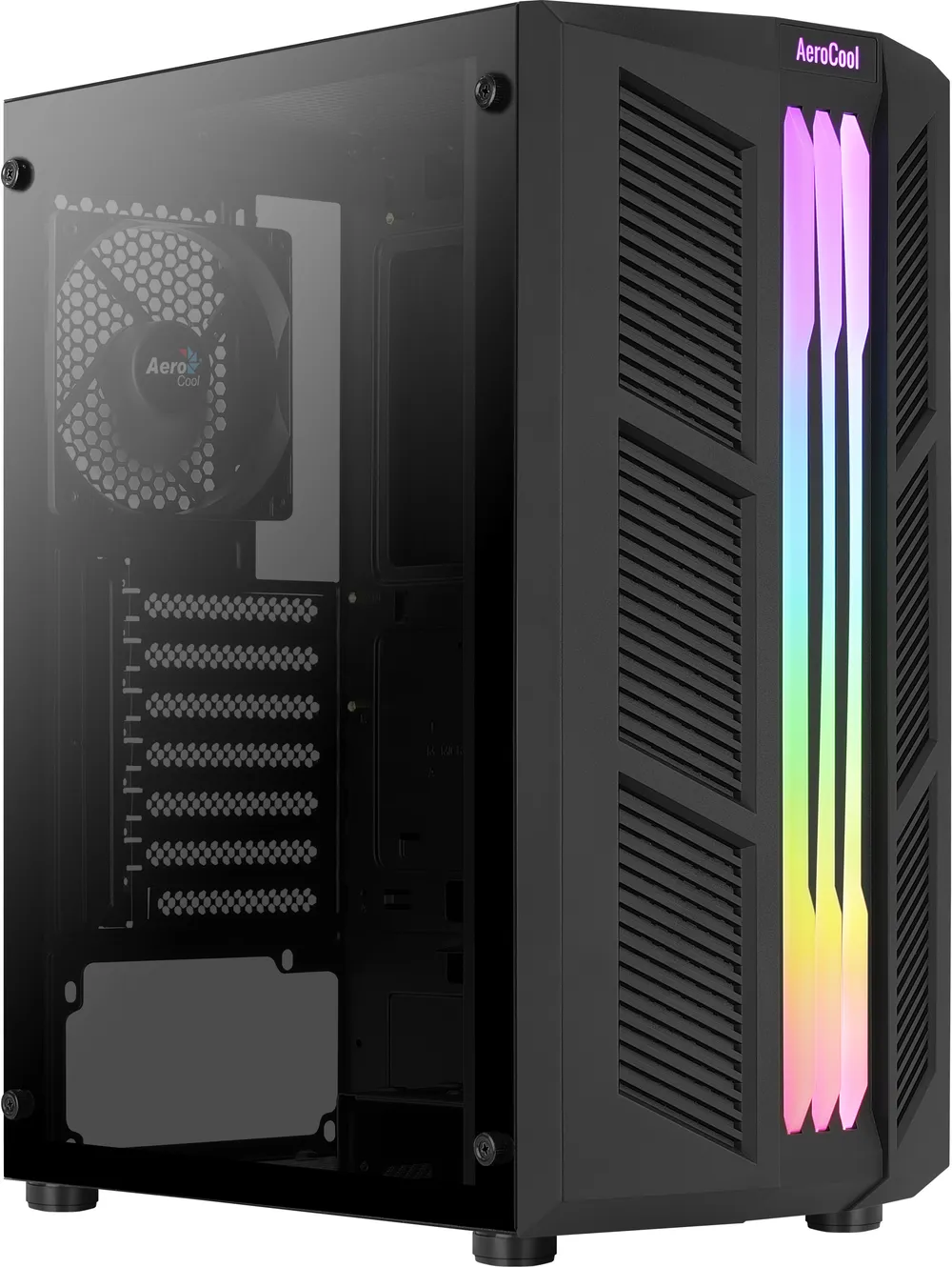 Aerocool Prime Tempered Glass USB 3.1 RGB Schwarz