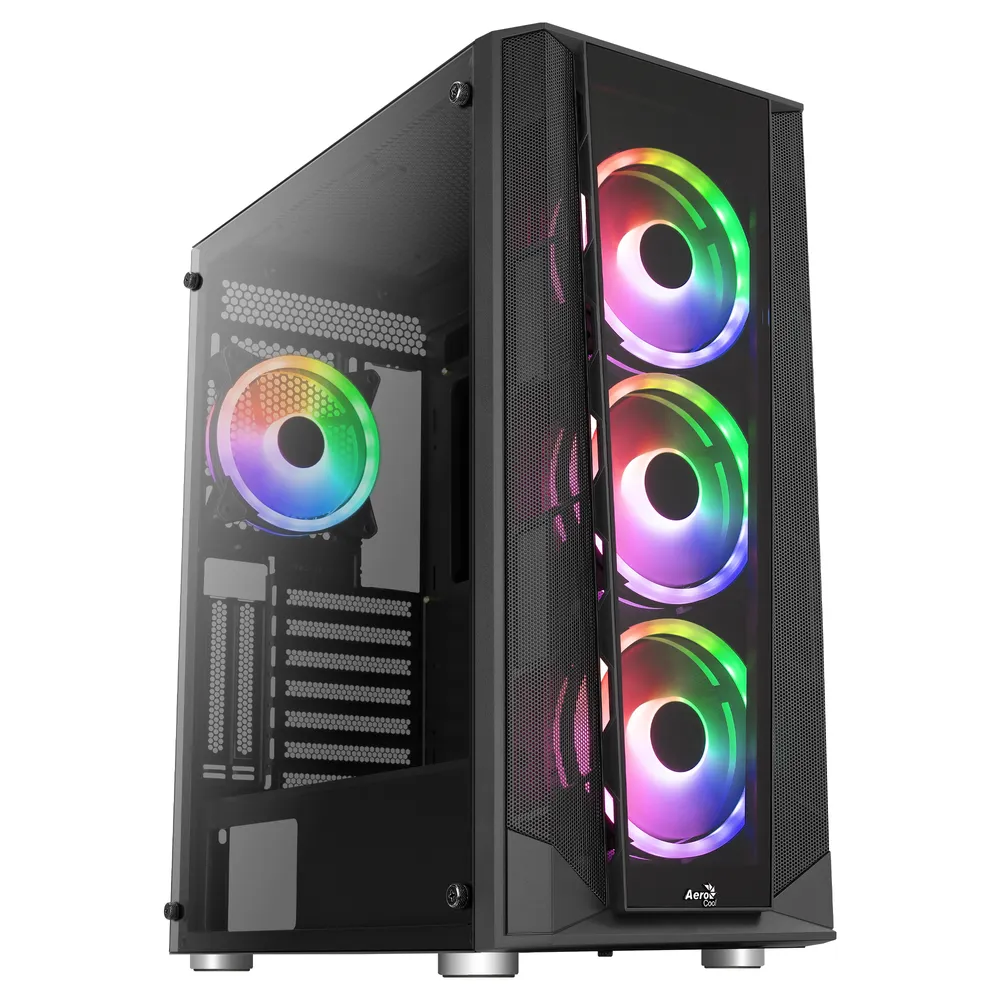 Aerocool PRISMBKV3 ARGB gehärtetes Glas USB 3.0 Schwarz