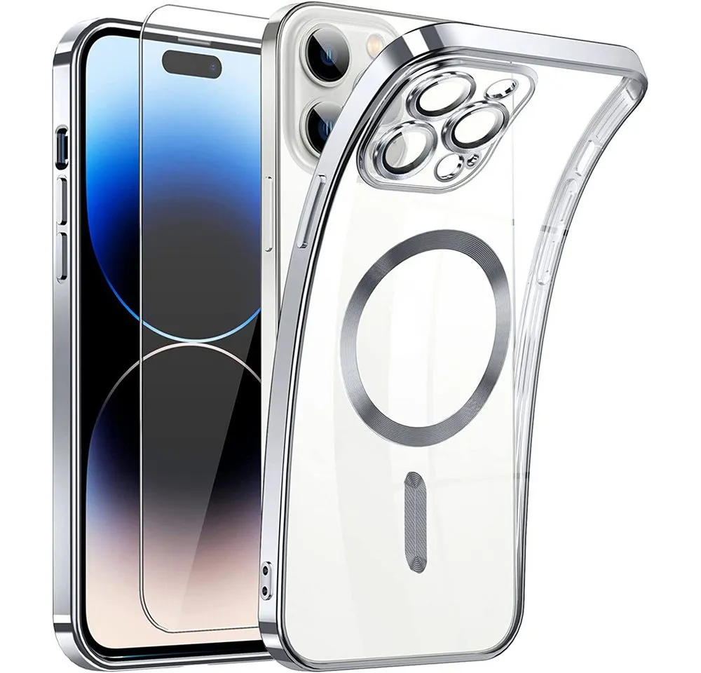 AFKSMILE Smartphone-Hülle Handyhülle für iPhone 14 Pro Max MagSafe kompatibel stoßsturzsicher
