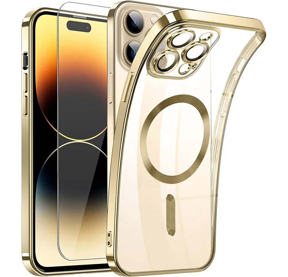 AFKSMILE Smartphone-Hülle Handyhülle für iPhone 14 Pro Max MagSafe kompatibel stoßsturzsicher