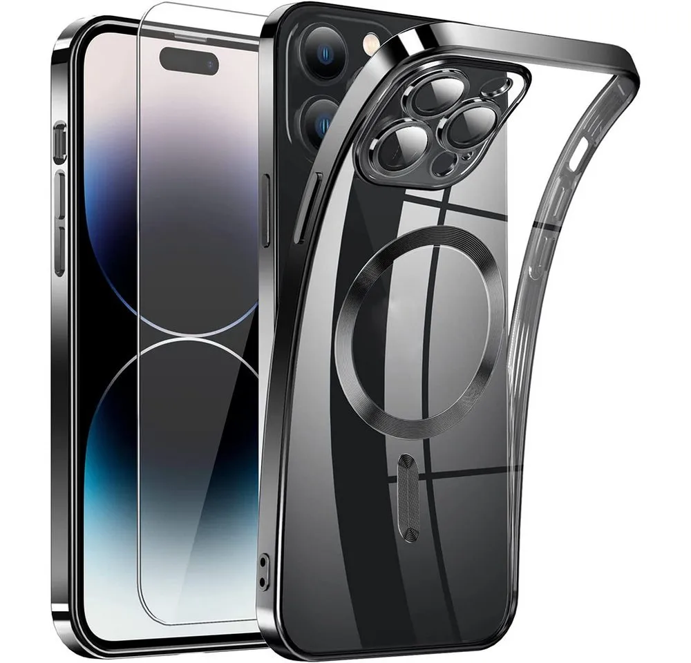 AFKSMILE Smartphone-Hülle Handyhülle für iPhone 14 Pro Max MagSafe kompatibel stoßsturzsicher