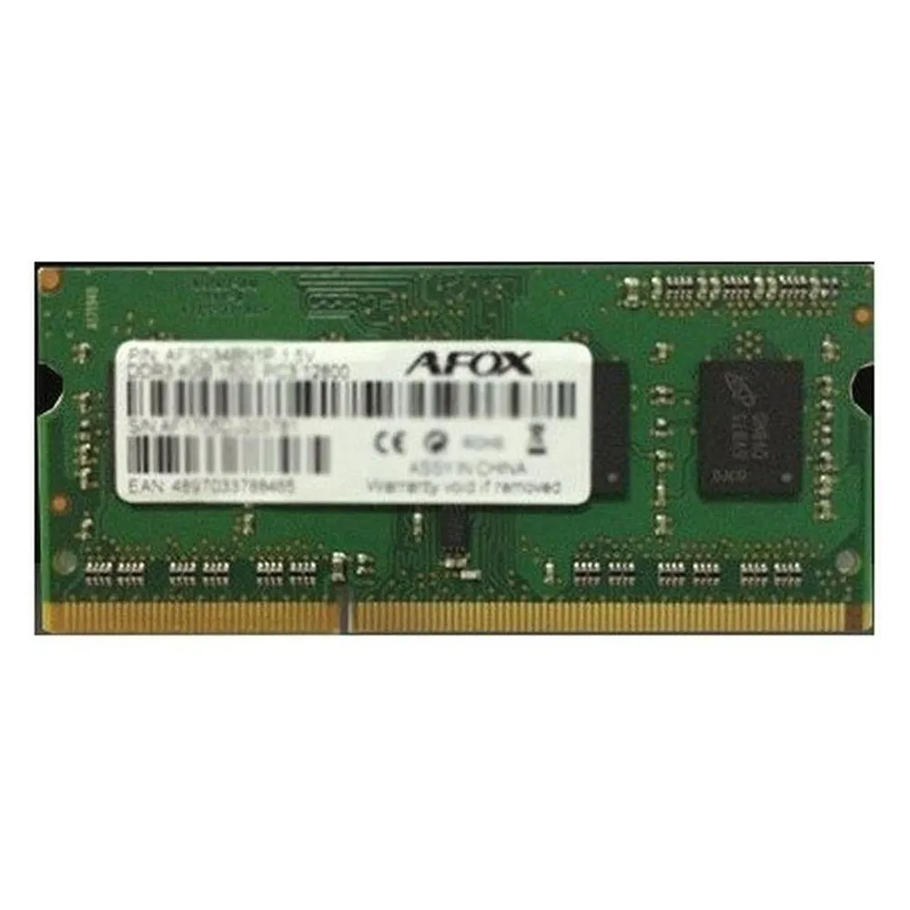 Memoria RAM Afox AFSD38BK1P 8GB 1x8GB DDR3 1600MHz SO-DIMM Single-Channel Schwarz