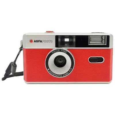 AgfaPhoto 603001 Filmkamera Kompakt-Filmkamera 35 mm Rot, Silber