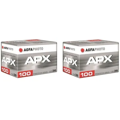 AgfaPhoto APX 100 Professional, 2er-Packung mit 35-mm-Schwarzweißfilmrollen, 36 Aufnahmen