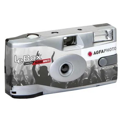 Agfaphoto LeBox Schwarz/Weiß Schwarz-Weiß-Einwegkamera mit Blitz, 36 Aufnahmen