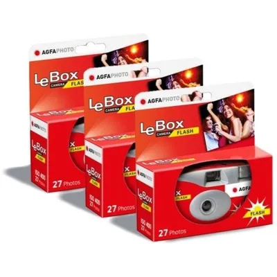 Cámara Analógica Agfaphoto LeBox Einwegkamera Blitz 31mm 27 Aufnahmen