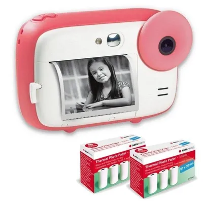 Cámara Instantánea Agfaphoto Realikids Instant Cam Flash Filter Selfie Rosa