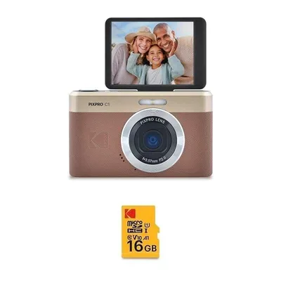 Kompaktkamera Agfaphoto Pixpro C1 13MP Zoom 4x USB-C Braun