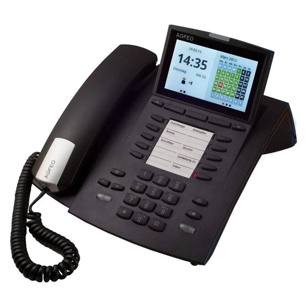 Telefon AGFEO ST 45 IP Schwarz LCD 1000 Kontakte kabelgebunden
