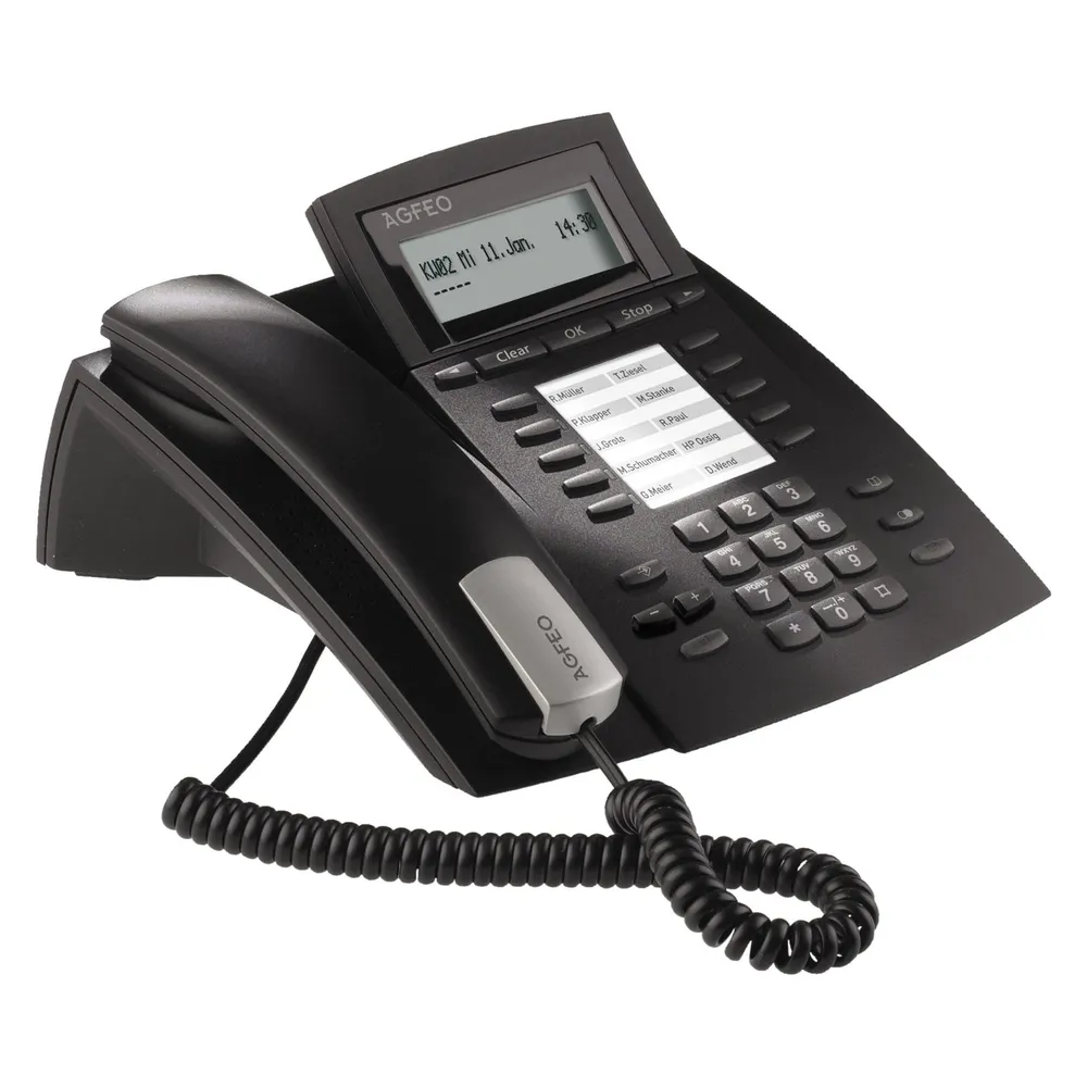 Telefon AGFEO ST 22 Schwarz 2 Leitungen beleuchtete Tastatur