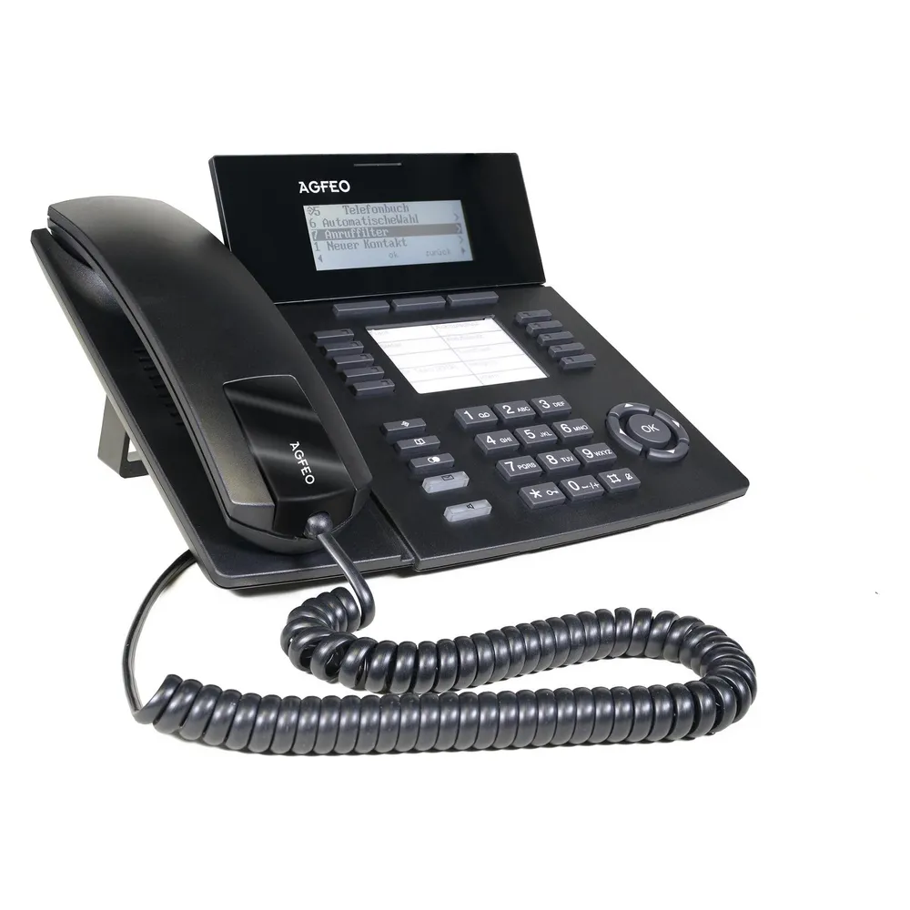 Telefon AGFEO ST 53 IP Schwarz 5000 Kontakte PoE kabelgebunden
