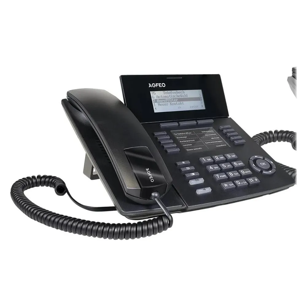Telefon AGFEO ST 54 IP Schwarz PoE 5000 Kontakte kabelgebunden