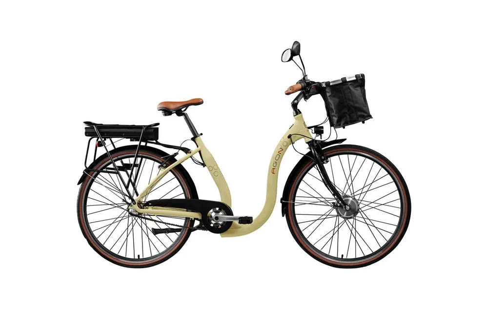 AGON E-Bike Cityrad Assist, 3 Gang, Nabenschaltung, Frontmotor, 374 Wh, tiefer Einstieg