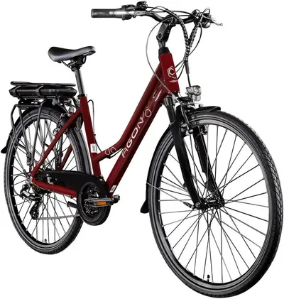 AGON E-Bike Trekkingrad Avesa, 21 Gang, Kettenschaltung, Heckmotor, 374 Wh, Pedelec, Elektrofahrrad für Damen u. Herren