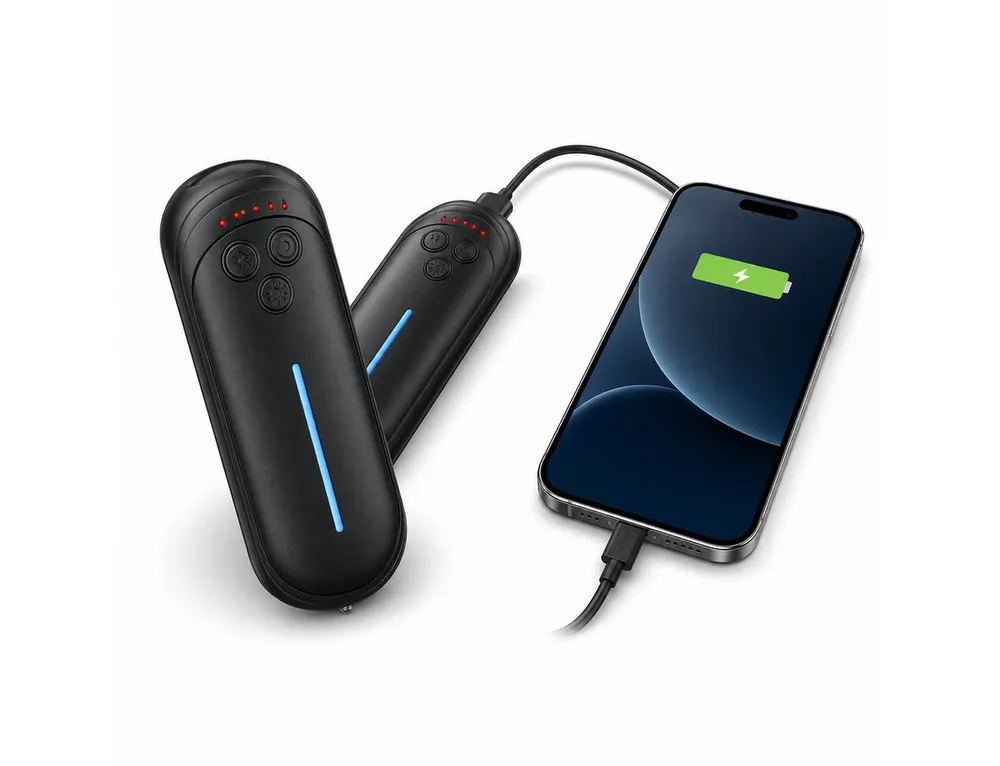 AIBISTAR Powerbank 2er Mini Powerbank 3000mAh mit LED-Notlicht, tragbar Powerbank Powerbank AA 3000 mAh (12 V, 2 St), 12 Stunden