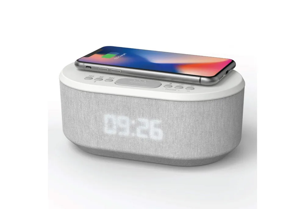 AIC AIC 18 BT weiss Radio (Radiowecker Designer Uhrenradio USB Bluetooth Induktives Laden)