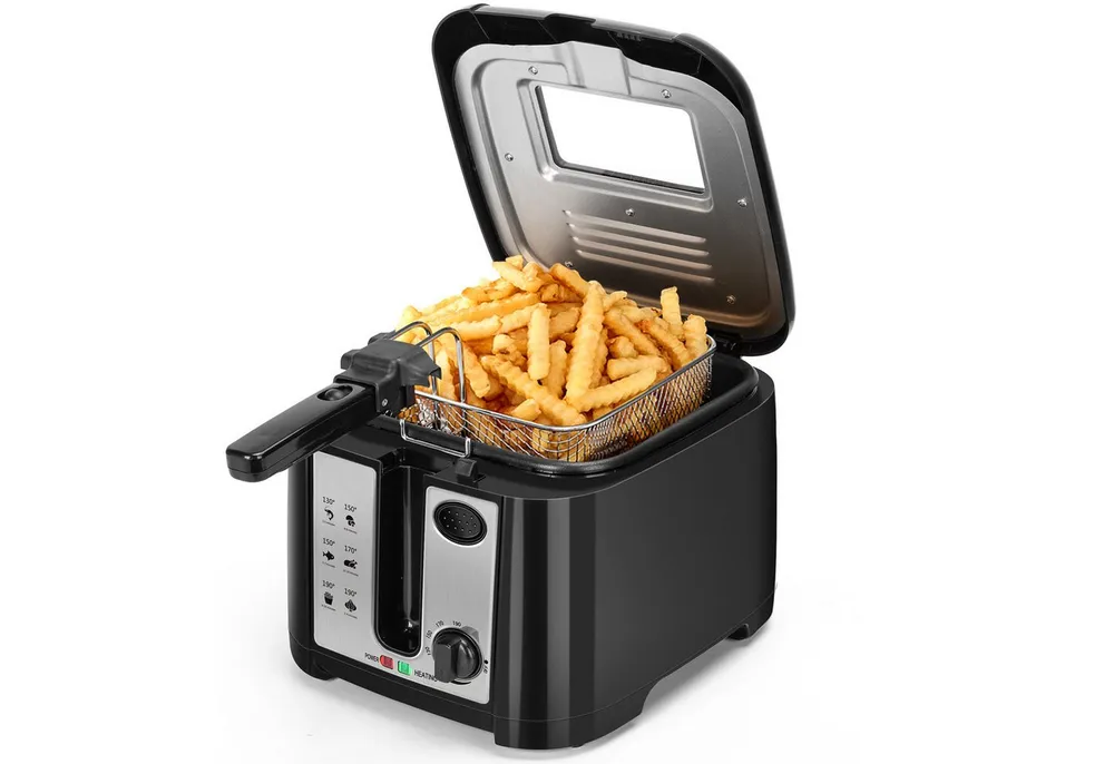 Aigostar Fritteuse 2,5 L mit Sichtfenster, BPA-frei, Temperaturregelung (130-190 °C), 1650 W, Hochleistungsfritteuse, schnelles Frittieren, Temperaturregulierung