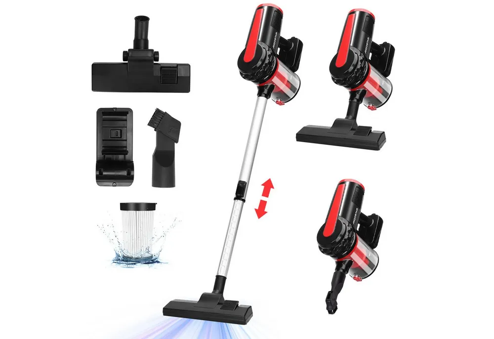 Aigostar Hand-und Stielstaubsauger Staubsauger mit Kabel 4 in 1, 15KPA, 1L/1,2L Leicht& Ideal für Zuhause, 600,00 W, beutellos, HEPA-Filter-System, Leicht und bequem