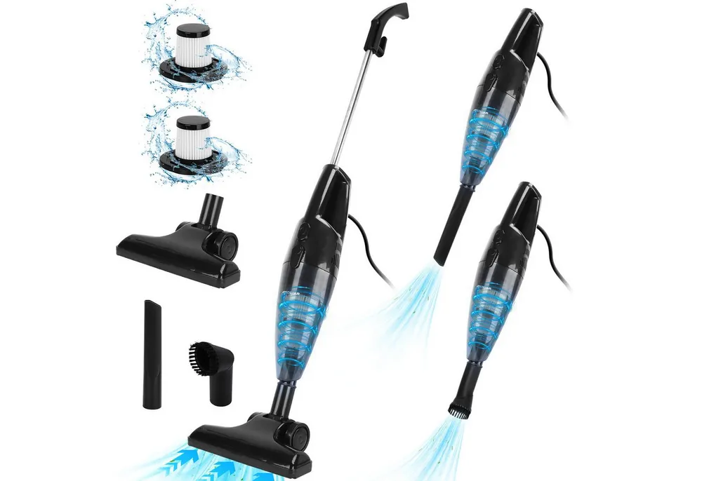 Aigostar Hand-und Stielstaubsauger Staubsauger mit Kabel 4 in 1, 13KPA, 1L Leicht& Ideal für Zuhause, 600,00 W, beutellos, HEPA-Filter-System, Leicht und bequem
