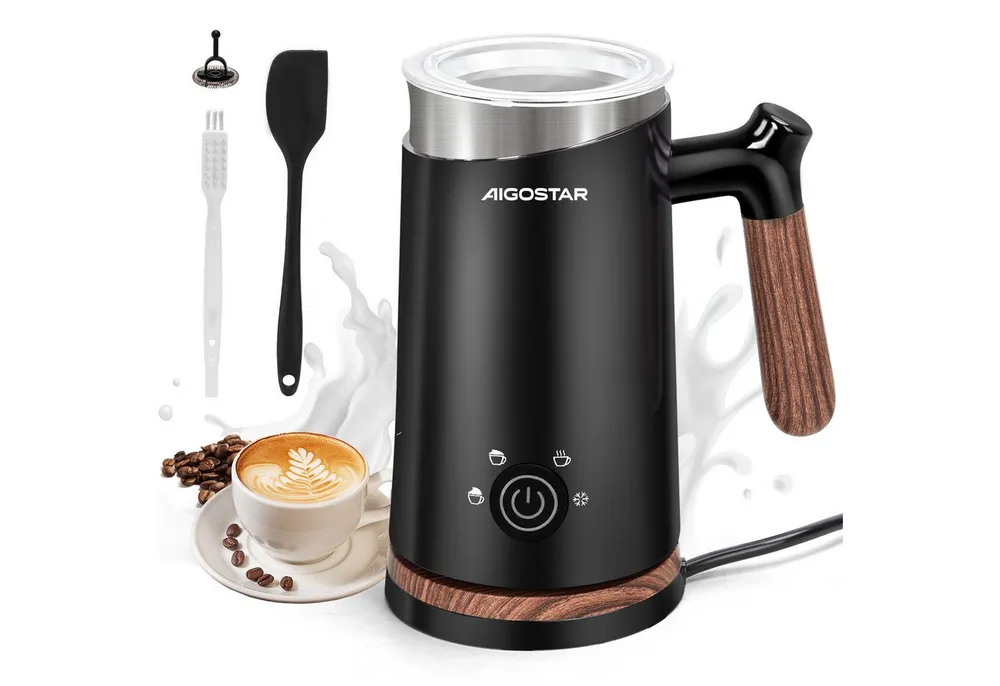 Aigostar Milchaufschäumer 4 in 1 Milchaufschäumer Elektrisch 500W, 300ml Edelstahl