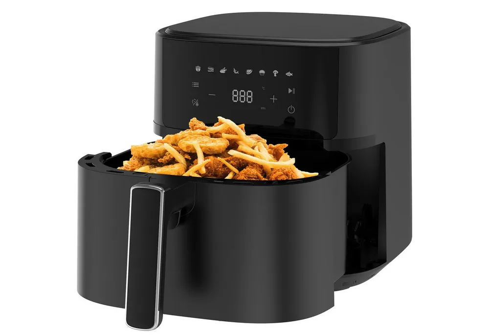 AIMAX Heißluftfritteuse 6.5l Airfryer, 8 programme, 80 - 200 °C, Antihaft & Spülmaschinenfest, Touchscreen & Rezeptbuch, 1700 W, XL Airfryer mit digitales Display, Fritteuse ohne Öl