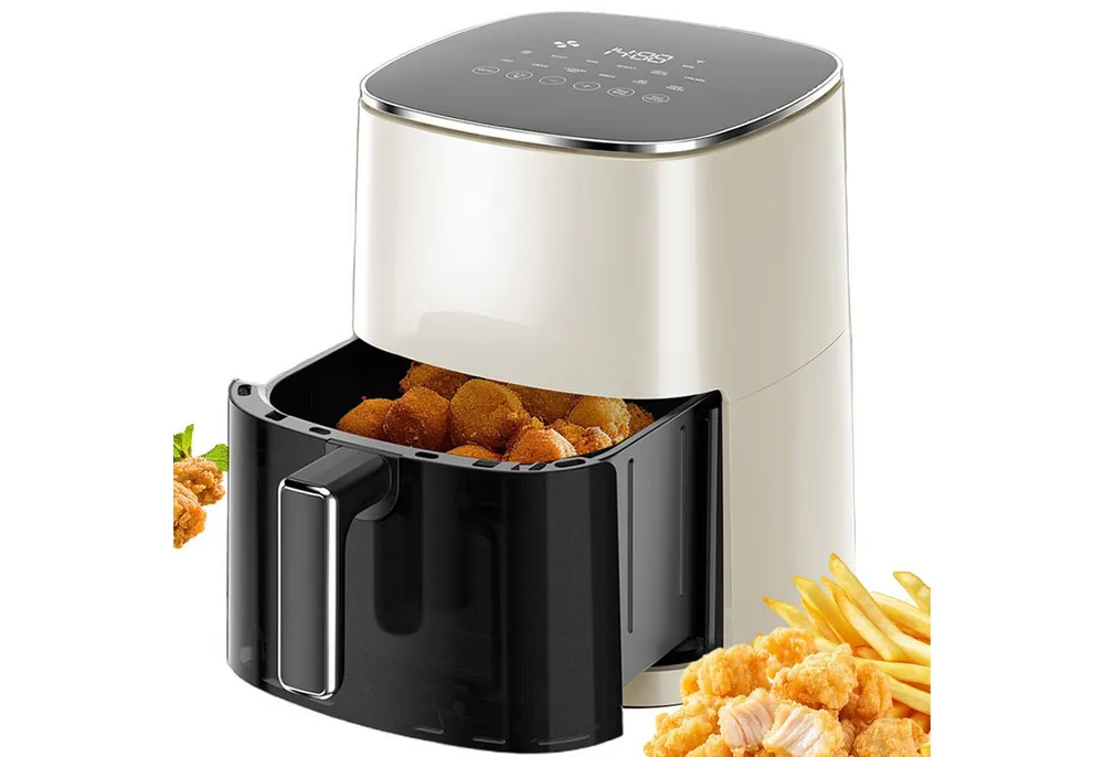 AIMAX Heißluftfritteuse XXL Airfryer 6L Touch Display, Sichtfenster 12 Automatikprogramme, 1700 W, Spülmaschinenfest, fettarmes gesundes Kochen, Für 3-5 Personen