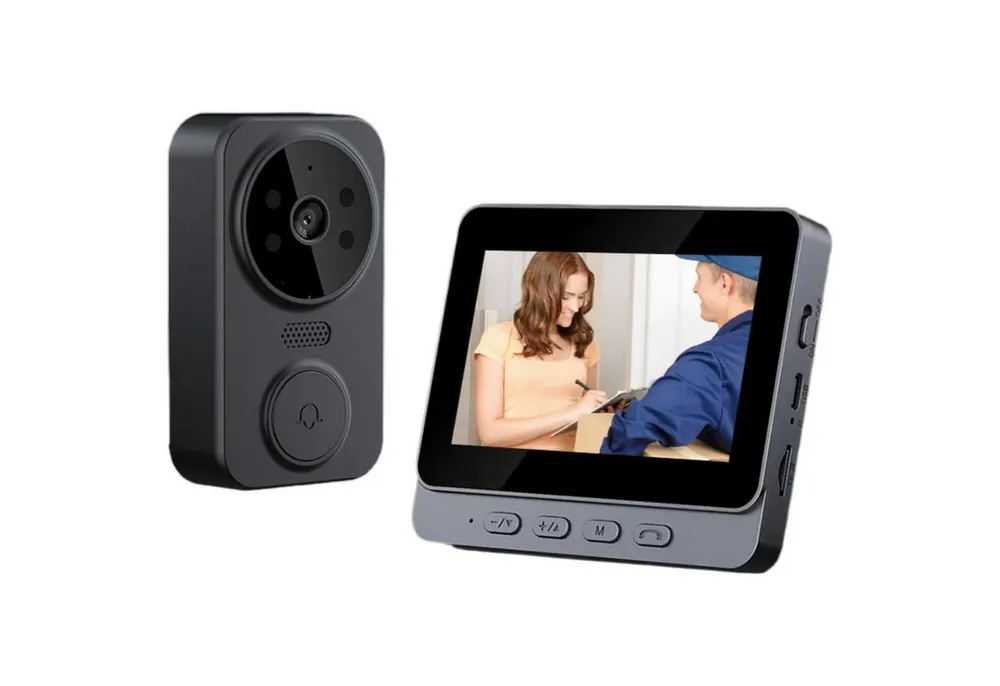 AIMAX Video-Türsprechanlage Videotürklingel Video Doorbell Wireless Außenkamera WLAN (mit türöffner, mit 4,3" Touchscreen mit Weitwinkel Kamera Videosprechanlagen)