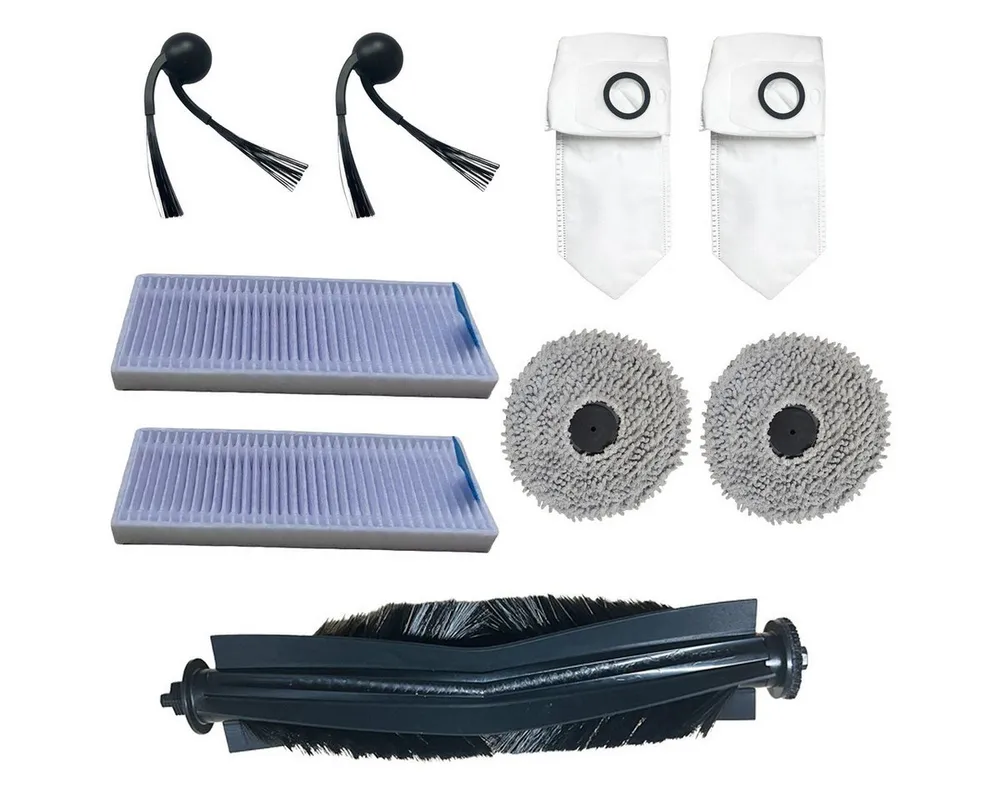 AIRROBO Saugroboter Zubehör-Set M2-Zubehörset,2*Seitenbürsten,2*Wischmopps, (9-tlg), 2*HEPA-Filter, 2*Staubbeutel,1*Rollenbürste