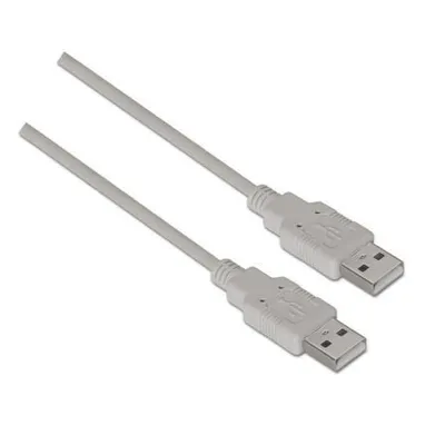 USB-Kabel AISENS A101-0022 USB 2.0 Typ A Stecker-Stecker 2m 60Mbps Beige