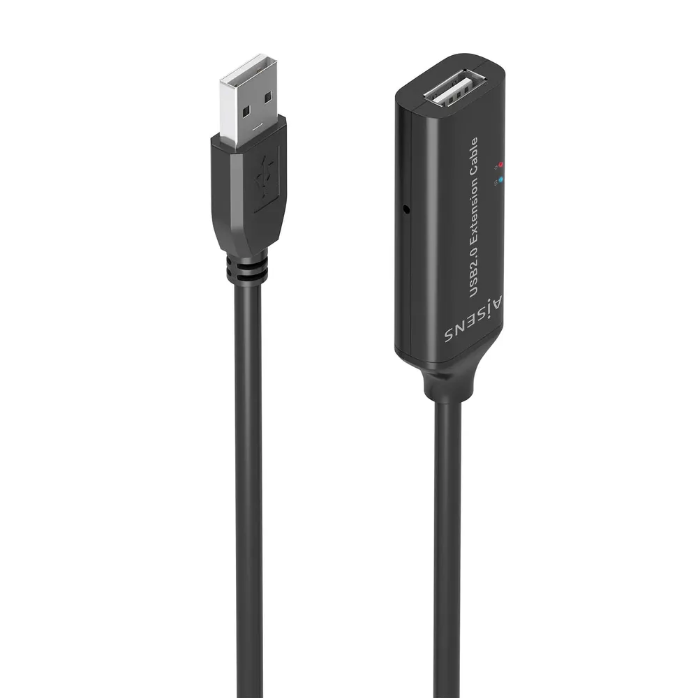 USB-Verlängerungskabel AISENS A101-0915 10m Mit Verstärker USB 2.0 Schwarz