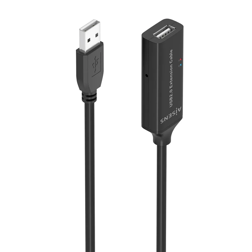 USB-Verlängerungskabel AISENS A101-0916 15m Schwarz mit Verstärker USB 2.0