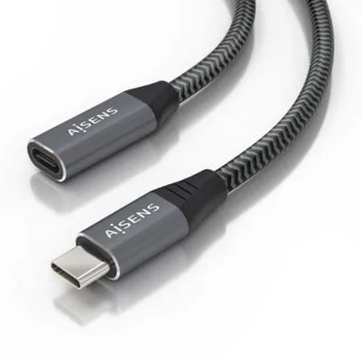 AISENS USB-C-Kabel USB 3.2 Gen2x2 20Gbps 8K@30Hz 5A 100W 2m Grau