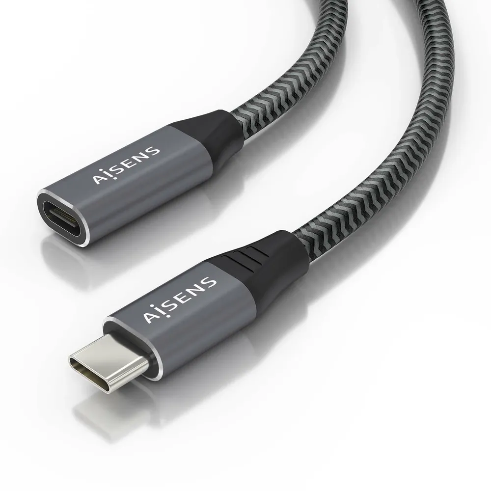 USB-C Verlängerungskabel AISENS 3.2 Gen2x2 20Gbps 5A 100W 1,5m Grau USB-C Verlängerungskabel AISENS 3.2 Gen2x2 20Gbps 5A 100W 1,5m Grau