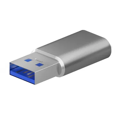 Aisens A108-0677 Mini USB 3.2 Gen2 auf USB 2.0 Adapter 3A Grau