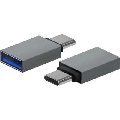 Aisens Mini USB-C Stecker auf USB 3.2 Buchse Adapter Grau