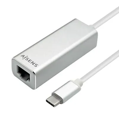 AISENS A109-0341 USB-C auf RJ45 1000Mbps Gigabit Adapter Silber 15cm