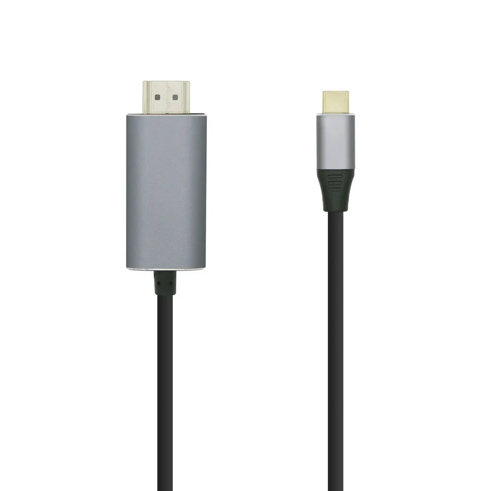 Aisens USB-C auf HDMI Kabel Stecker/Stecker 0,8m Silber/Schwarz