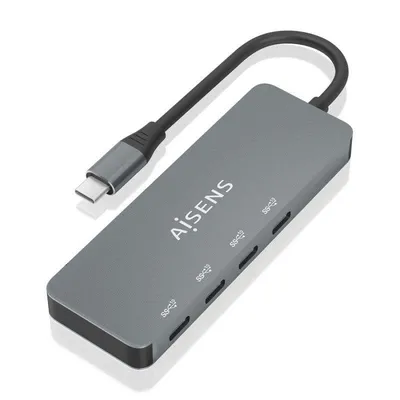 USB-Hub Aisens 3.2 Gen2 10G 4x USB-C 15cm Grau