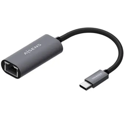 AISENS A109-0709 USB-C auf RJ45 1000Mbps Adapter 15cm Grau Plug&Play