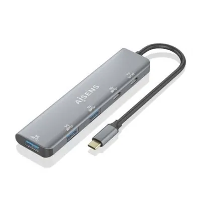 AISENS Hub 5 Ports 5Gbps Modell A109-0857 USB-C Power Delivery 100W grau
