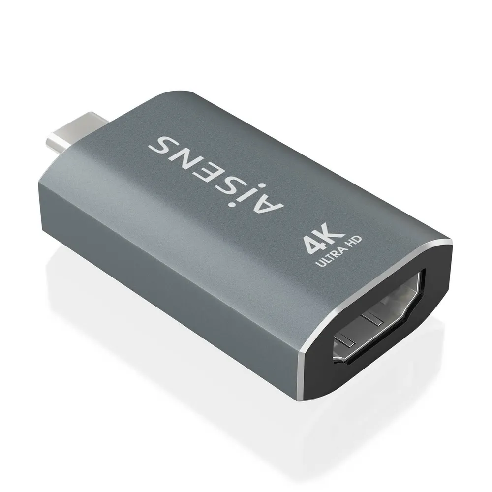 AISENS A109-0862 USB-C/M zu HDMI A/F Adapter Aluminium 4K@60Hz Grau