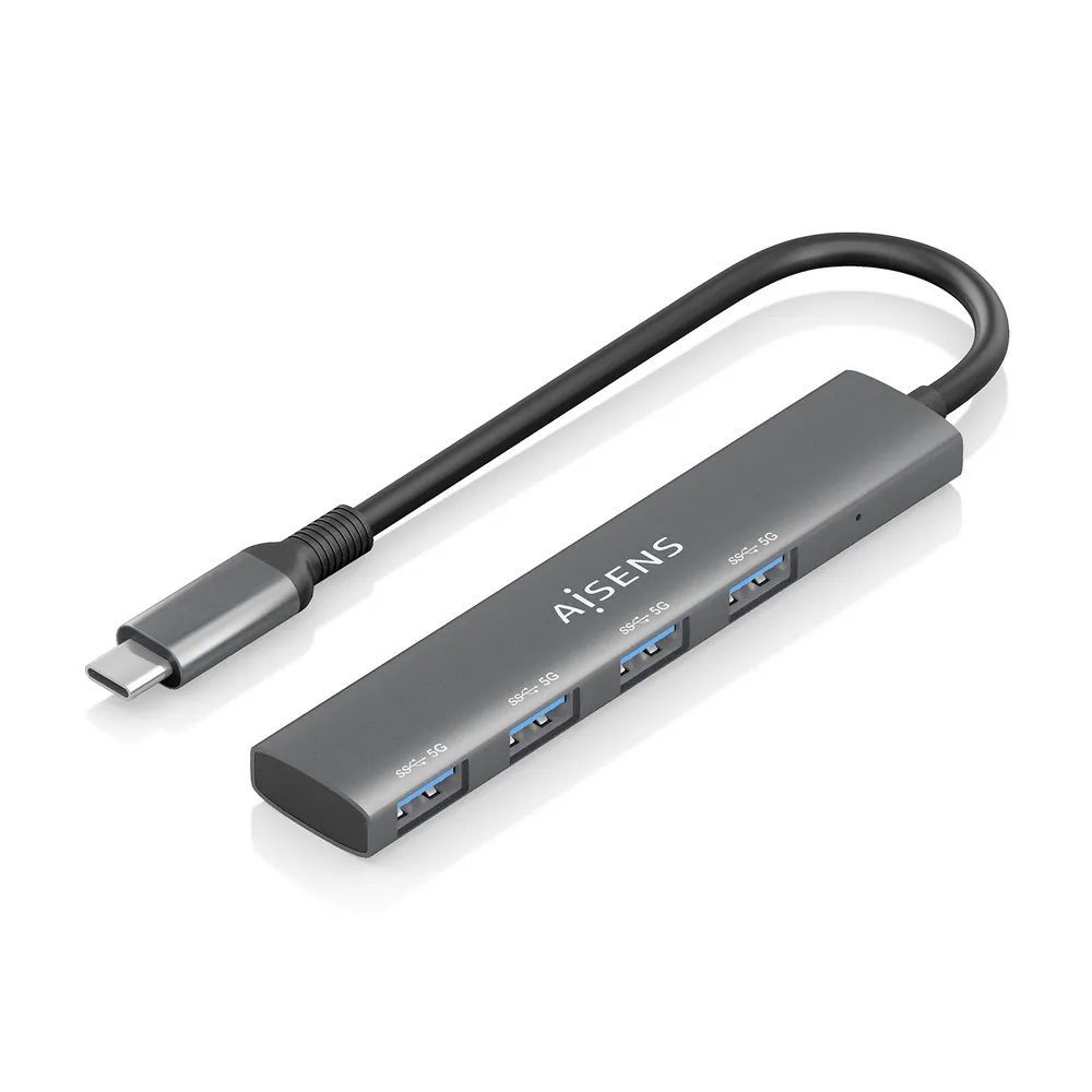 Hub AISENS A106-0540 USB 3.1 Gen1 4 Ports USB-C zu USB 3.0 Grau 15cm