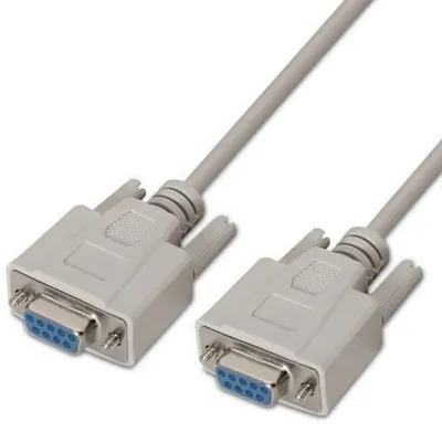 AISENS A112-0066 DB9-Buchse auf DB9-Buchse, RS232, serielles Kabel, 1,8 m, Beige, bis zu 1,6 Mbit/s