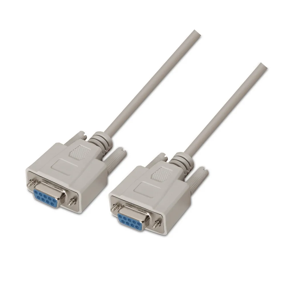 Aisens Nullmodem-Serielles Kabel, DB9 Buchse/Buchse, 1,8 m, Beige