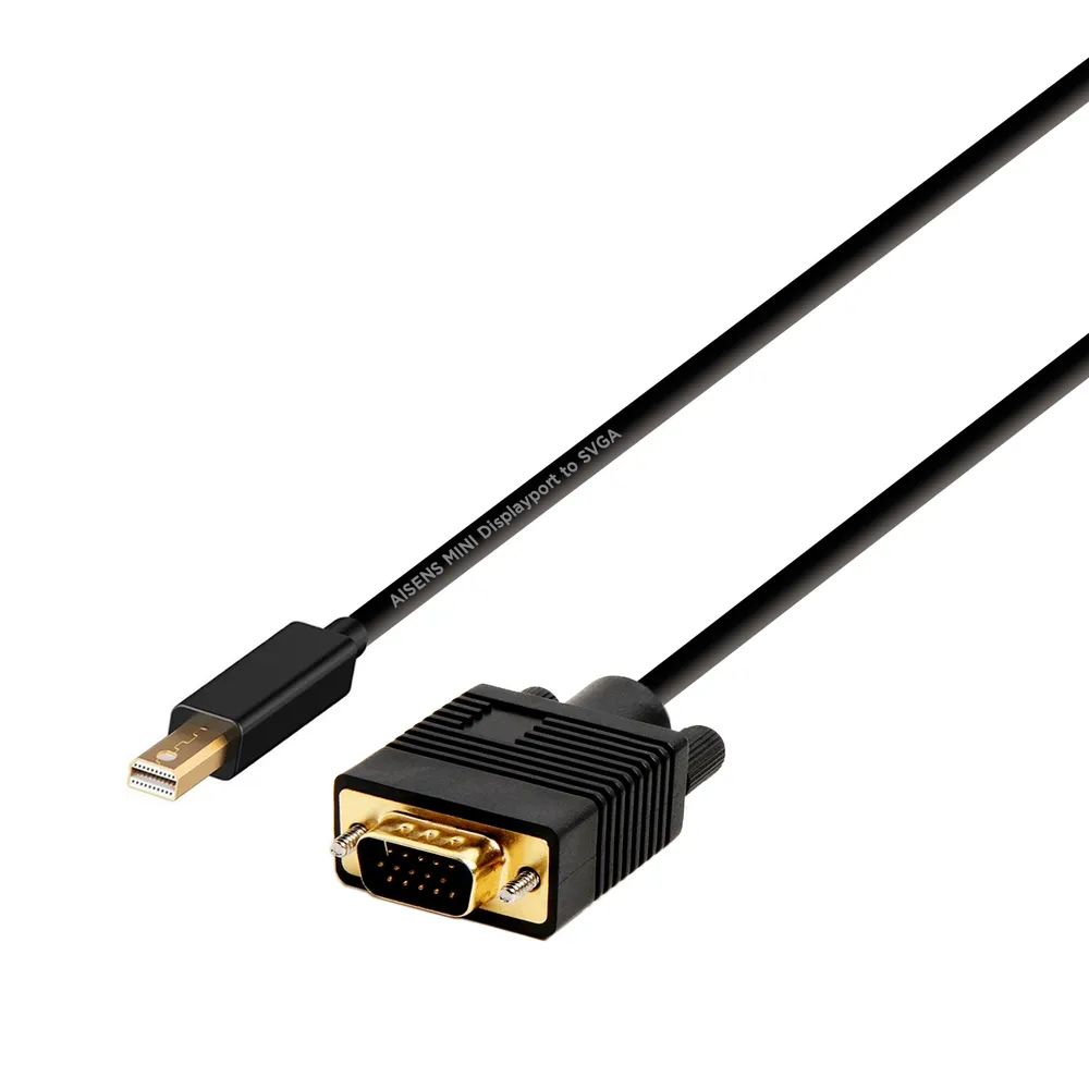 Video-Kabeladapter Aisens A125-0362 Mini DisplayPort auf VGA 2m 24K Gold Schwarz