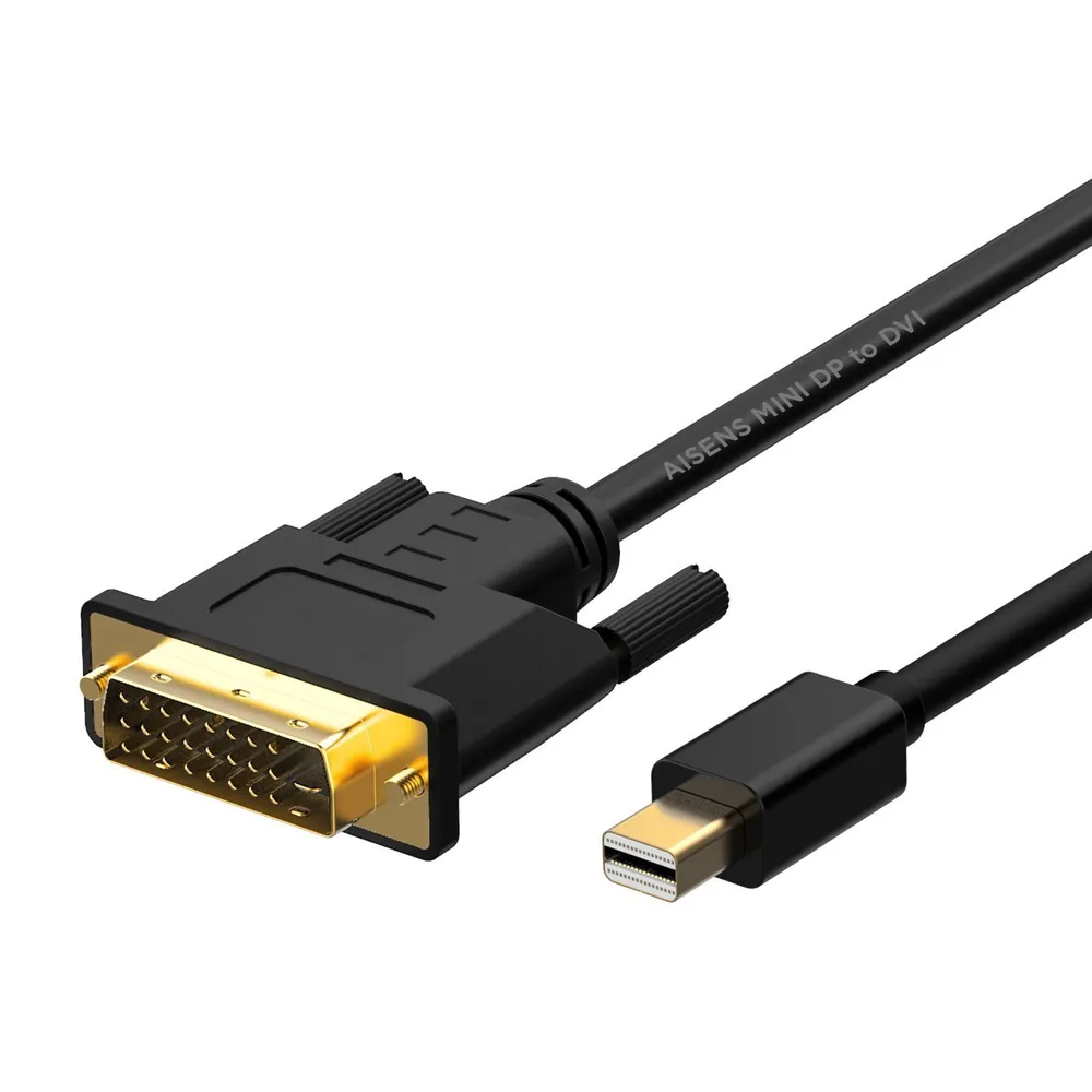 Kabeladapter AISENS A125-0363 Mini DisplayPort zu DVI 2m Goldstecker Schwarz