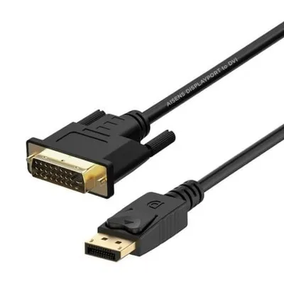 Aisens A125-0366 DisplayPort-auf-DVI-Konverterkabel, 2 m, Schwarz, 24K, 1920 x 1080 bei 60 Hz
